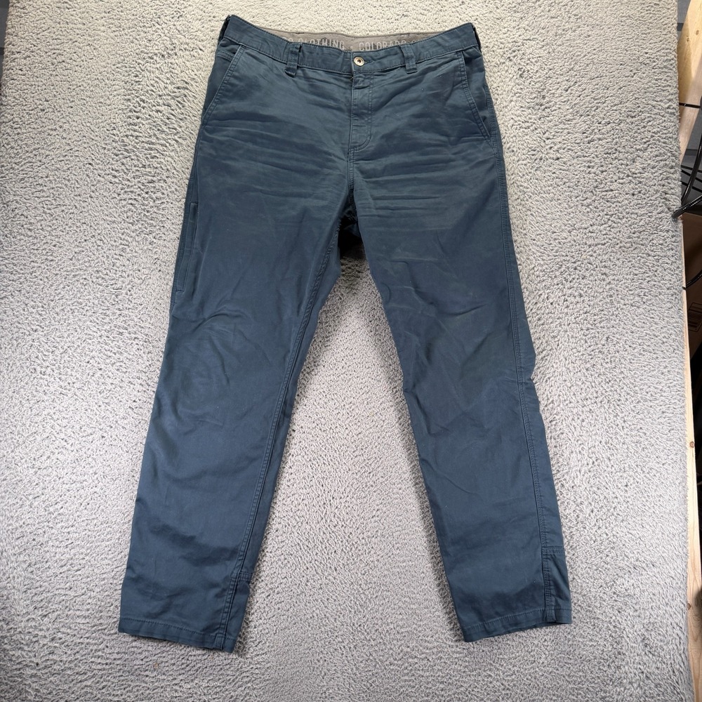 Colorado Pant Mens 36x32 Blue Cotton Khakis Straight Utility Workwear Stretch